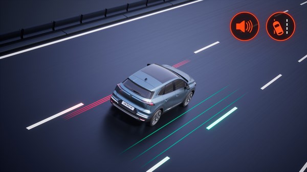 Renault Symbioz full hybrid E-Tech - alerte franchissement de ligne